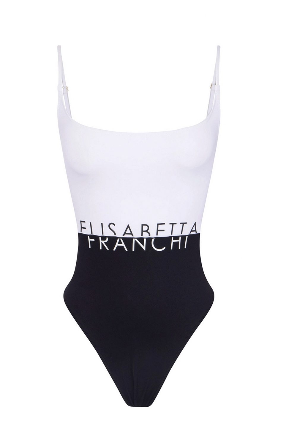 ELISABETTA FRANCHI Elisabetta Franchi swimsuit with logo Black / WHITE