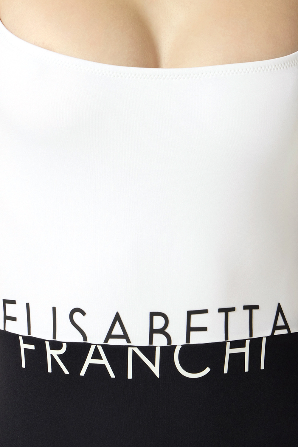 ELISABETTA FRANCHI Elisabetta Franchi swimsuit with logo Black / WHITE