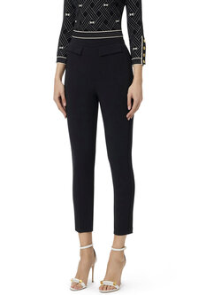 ELISABETTA FRANCHI Elisabetta Franchi trousers with logo on front pockets BLACK