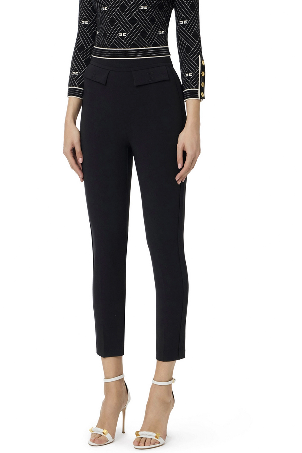ELISABETTA FRANCHI  Elisabetta Franchi pantalon met  logo op voorzakken ZWART
