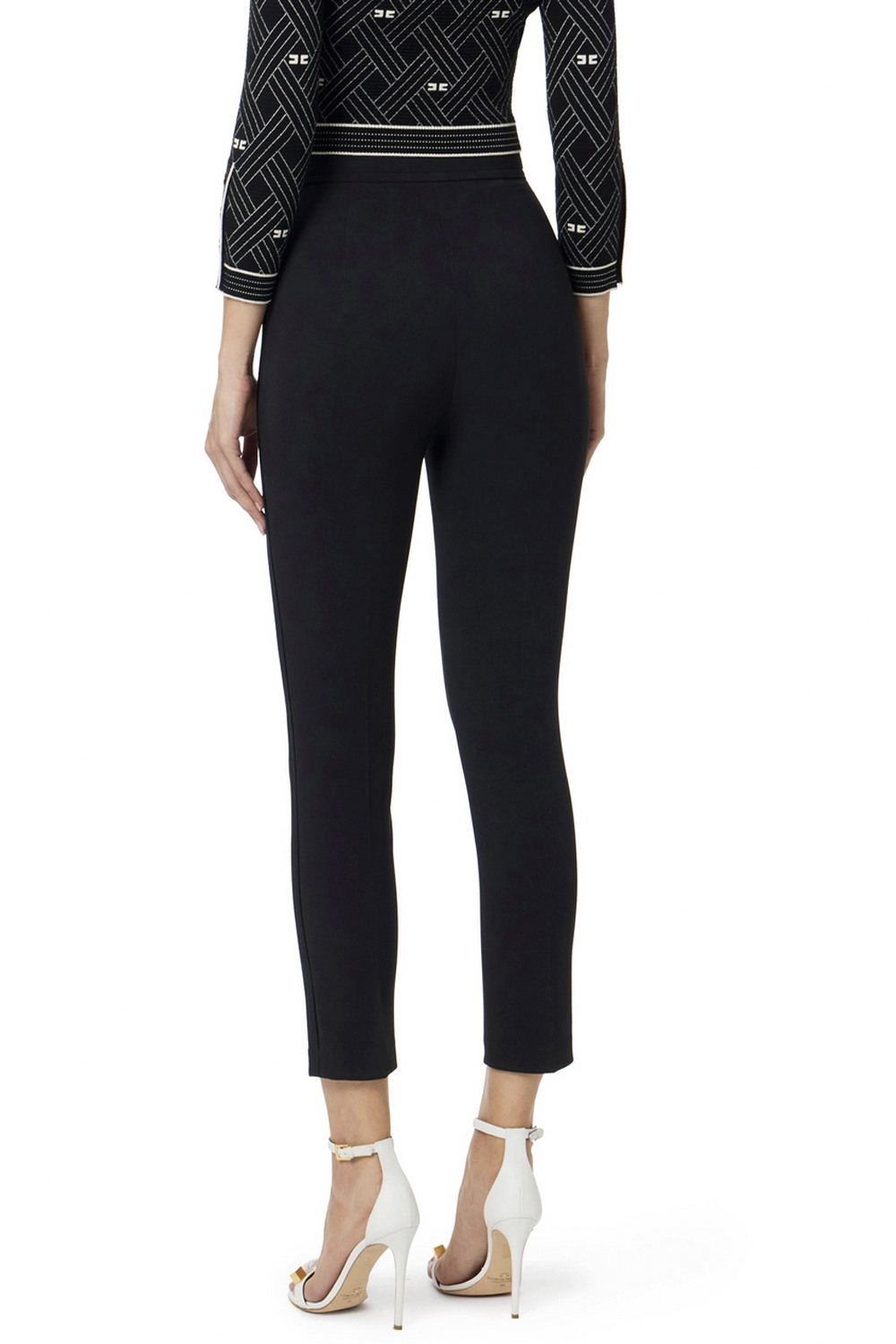 ELISABETTA FRANCHI  Elisabetta Franchi pantalon met  logo op voorzakken ZWART