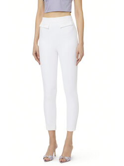 ELISABETTA FRANCHI Elisabetta Franchi pantalon met  logo op voorzakken Avorio / WIT