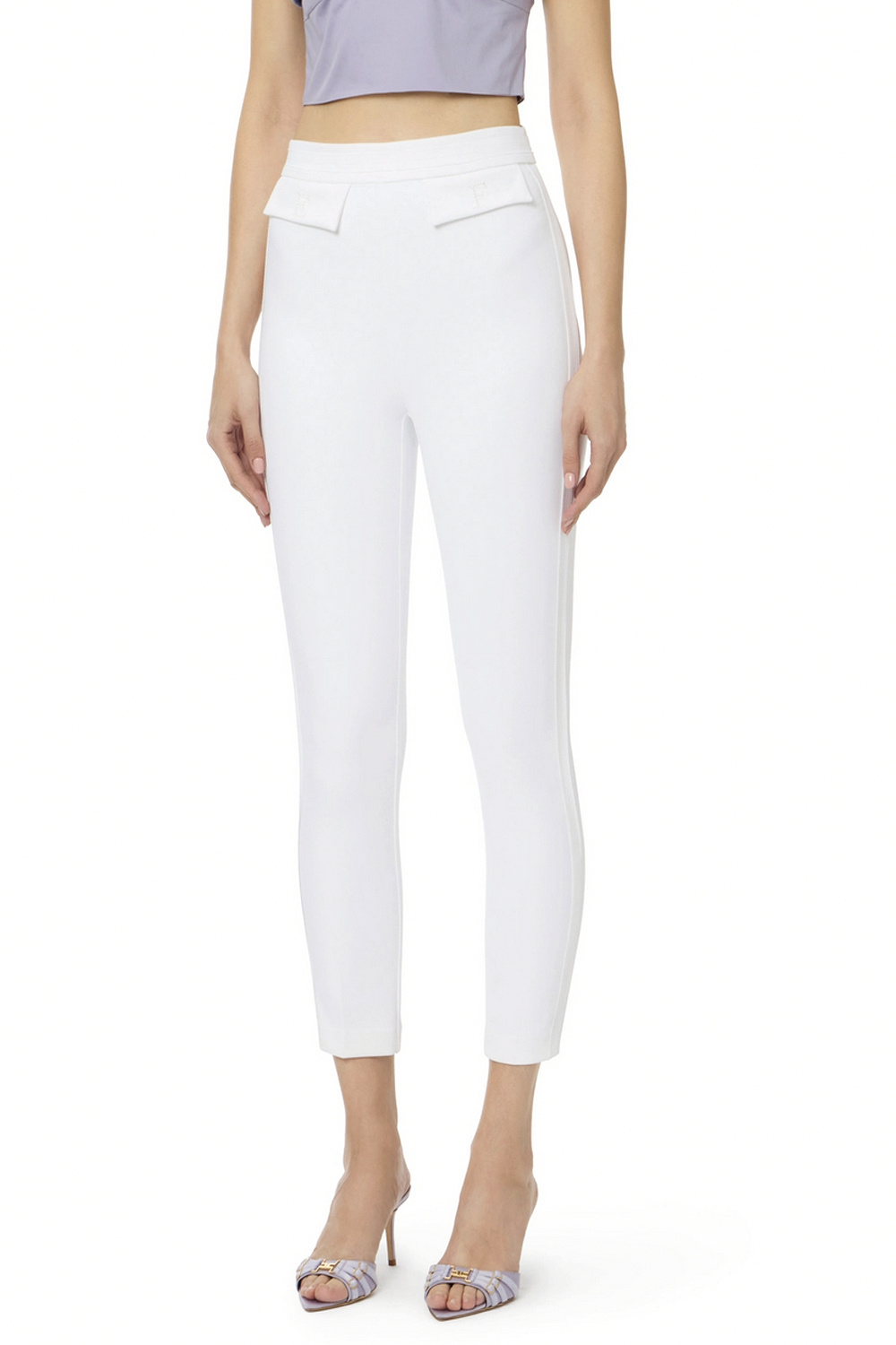 ELISABETTA FRANCHI  Elisabetta Franchi pantalon met  logo op voorzakken Avorio / WIT