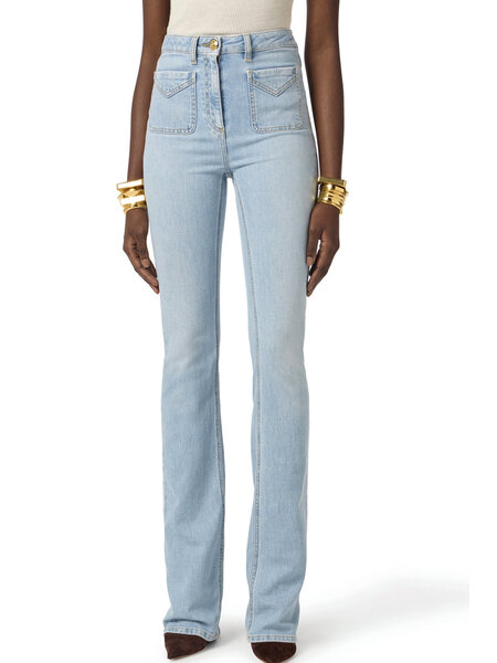 ELISABETTA FRANCHI Elisabetta Franchi bootcut jeans / spijkerbroek met zakken op voorzijde licht BLAUW