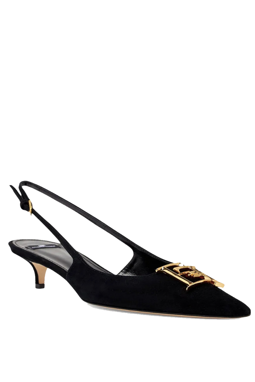 ELISABETTA FRANCHI Elisabetta Franchi  Slingbacks / kitten heels  suede with logo nero / BLACK
