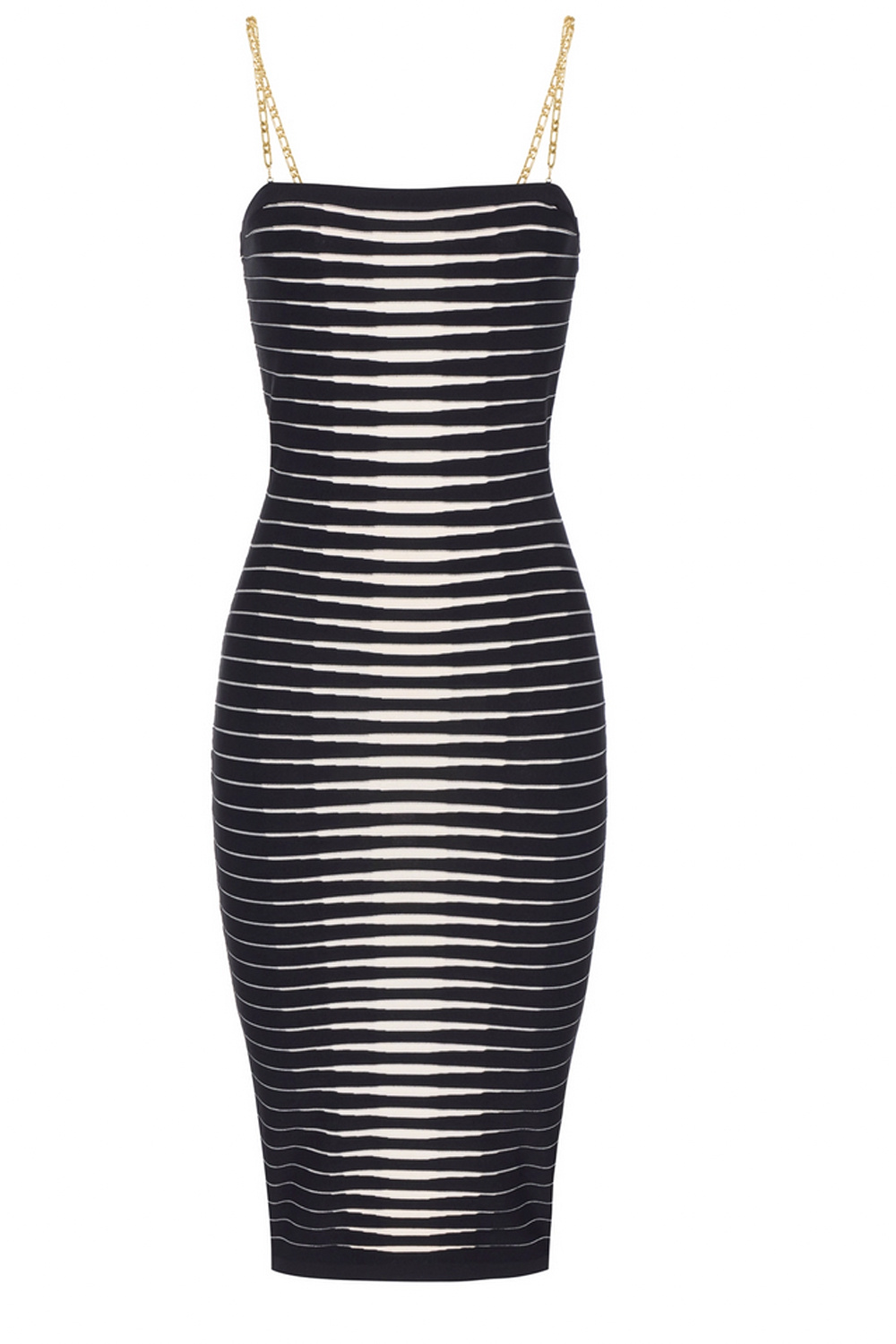 ELISABETTA FRANCHI Elisabetta Franchi jurk met zebra print en gouden straps wit met ZWART