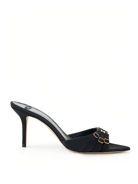ELISABETTA FRANCHI Elisabetta Franchi muiltje / pump met bandjes en logo ZWART