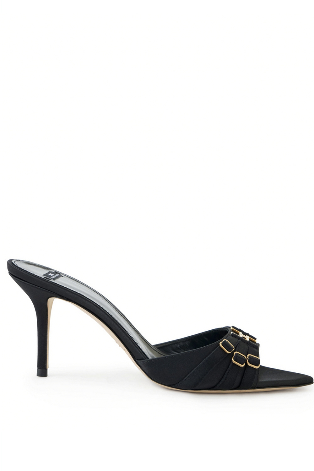 ELISABETTA FRANCHI Elisabetta Franchi muiltje / pump met bandjes en logo ZWART