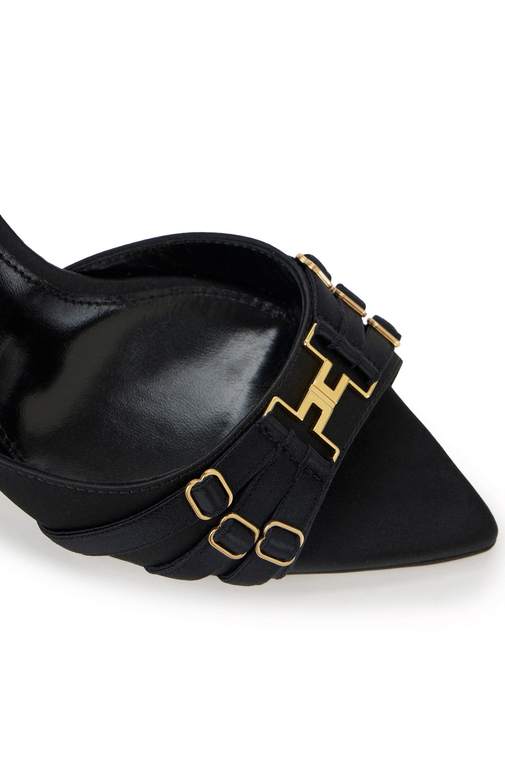 ELISABETTA FRANCHI Elisabetta Franchi muiltje / pump met bandjes en logo ZWART