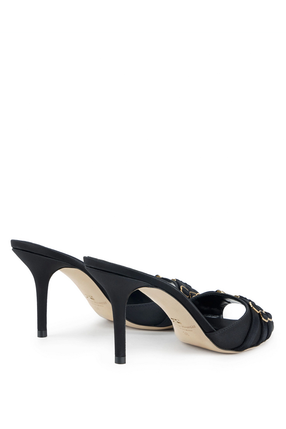 ELISABETTA FRANCHI Elisabetta Franchi muiltje / pump met bandjes en logo ZWART