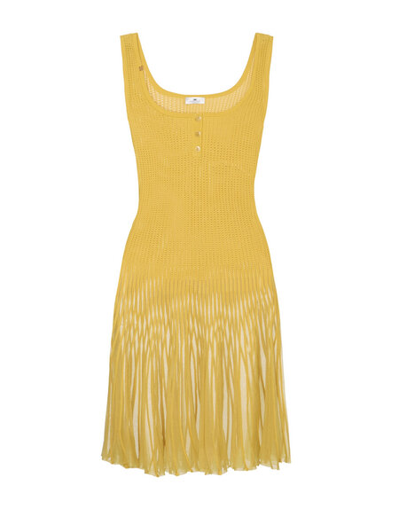 ELISABETTA FRANCHI Elisabetta Franchi zomer jurk inclusief mini shortje Sun / GEEL