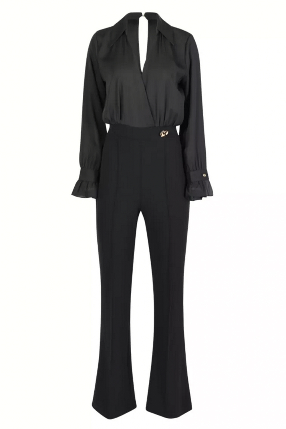 RINASCIMENTO Rinascimento Jumpsuit met gouden detail bij taille ZWART