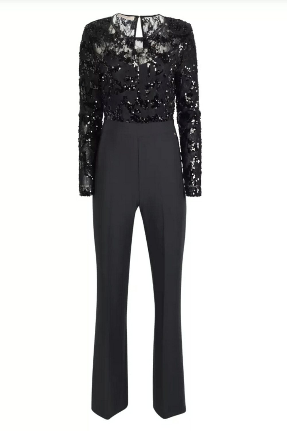 RINASCIMENTO Rinascimento Jumpsuit met pailletten op bovenzijde ZWART