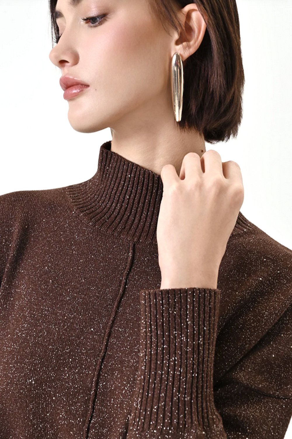 RINASCIMENTO Rinascimento Ruimvallende coltrui met glitters allover BRUIN