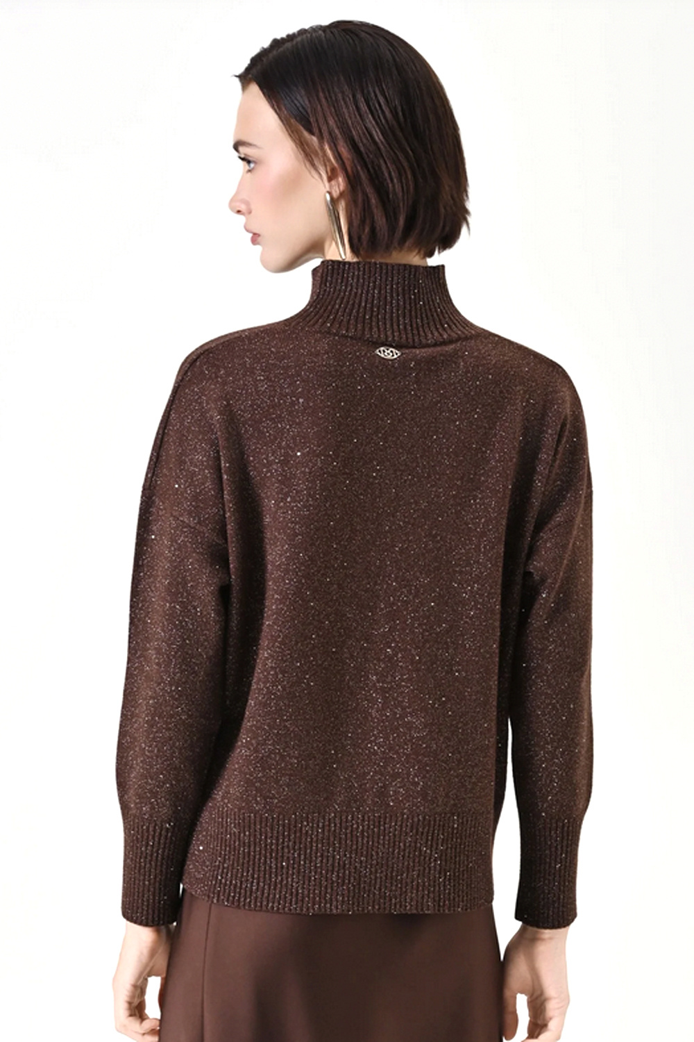 RINASCIMENTO Rinascimento Ruimvallende coltrui met glitters allover BRUIN