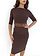 RINASCIMENTO Rinascimento Mid-length dress with leather belt BROWN