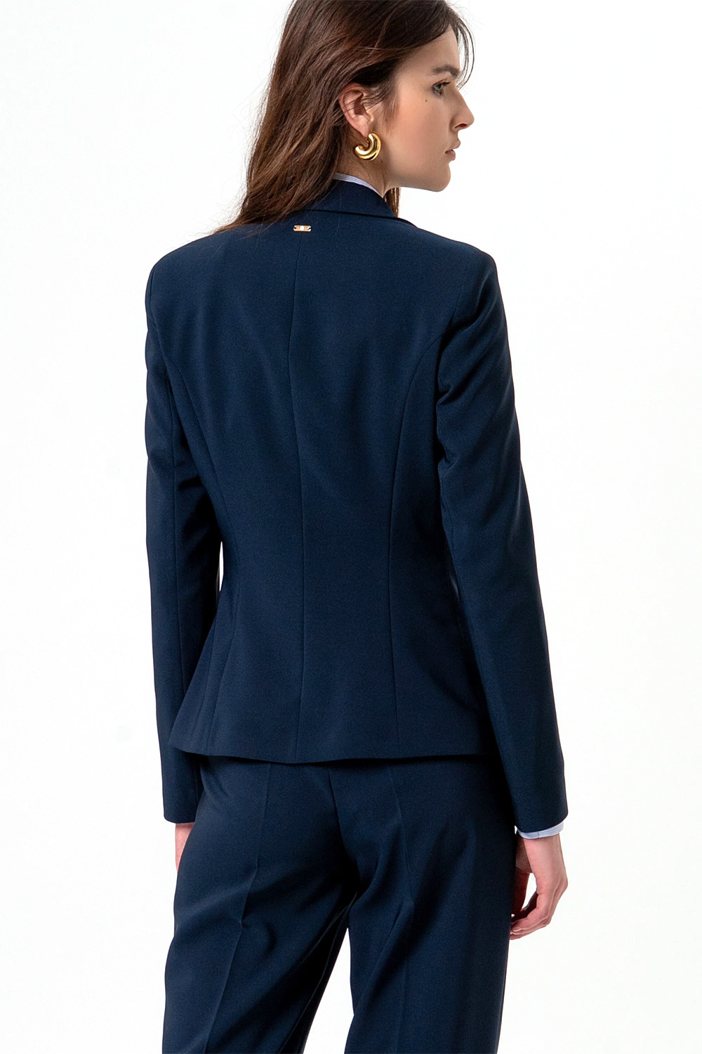 Fracomina Tailored blazer jacket with button DARK BLUE