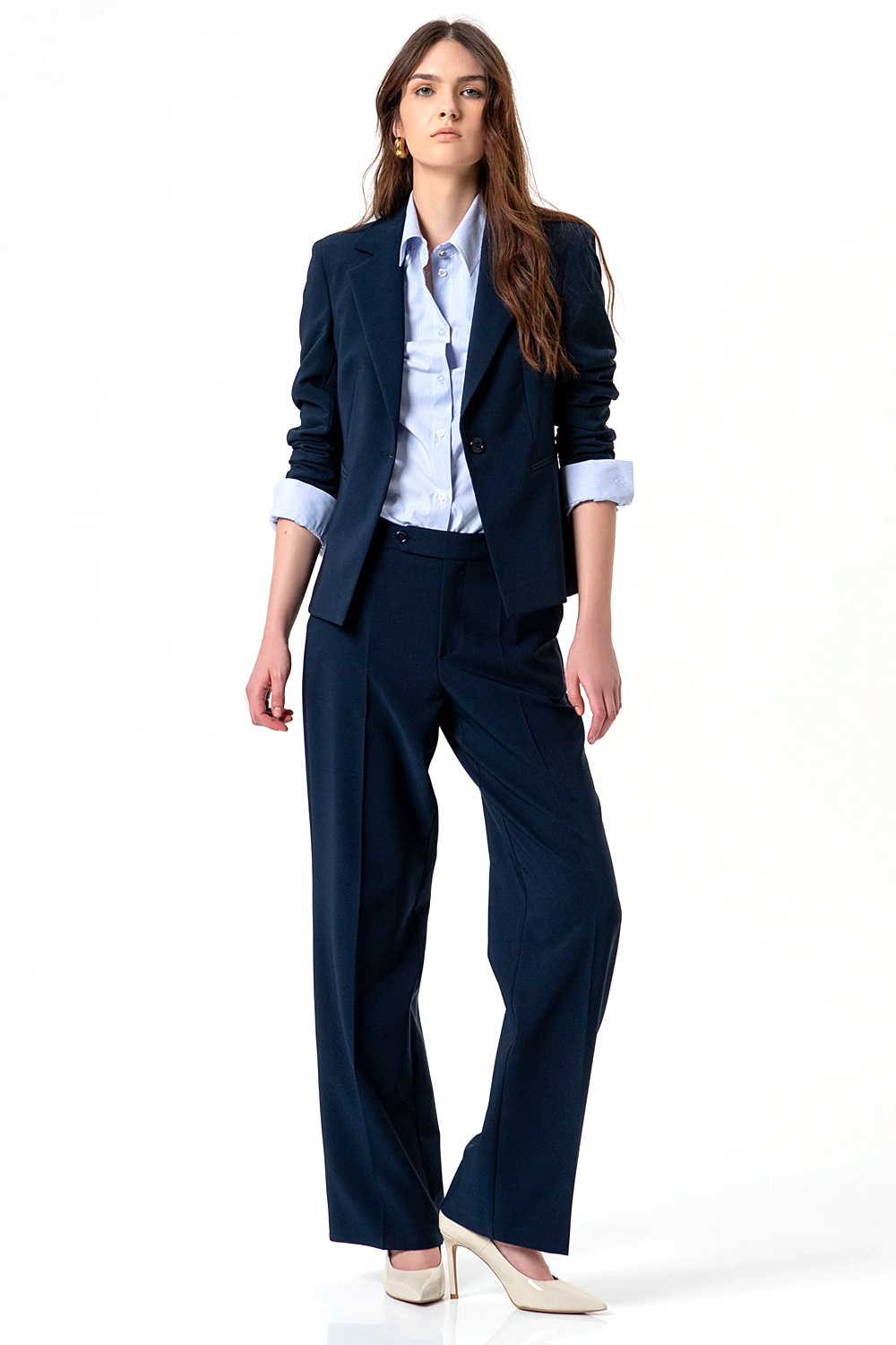 Fracomina Tailored blazer jacket with button DARK BLUE