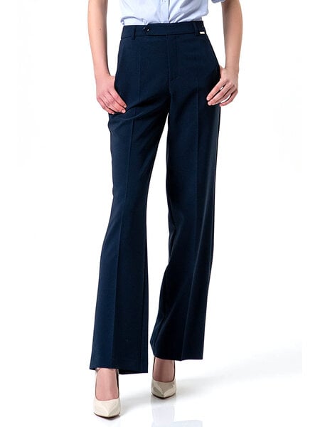 Fracomina Rechte pantalon met hoge taille DONKER BLAUW