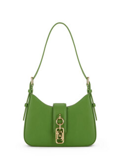 ELISABETTA FRANCHI Elisabetta Franchi Schoudertas met gouden logo detail aloe / GROEN