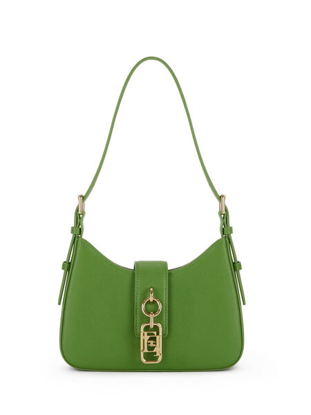 ELISABETTA FRANCHI Elisabetta Franchi Shoulder bag with gold logo detail aloe / GREEN