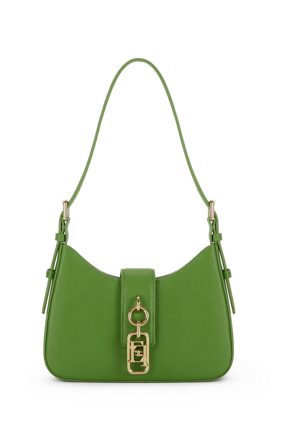 ELISABETTA FRANCHI Elisabetta Franchi Schoudertas met gouden logo detail aloe / GROEN