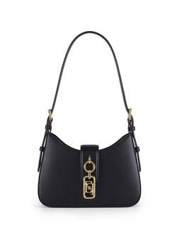 ELISABETTA FRANCHI Elisabetta Franchi schoudertas met gouden logo detail nero / ZWART