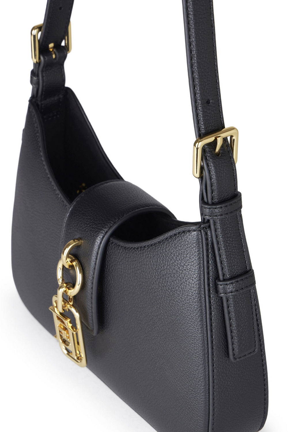 ELISABETTA FRANCHI Elisabetta Franchi schoudertas met gouden logo detail nero / ZWART