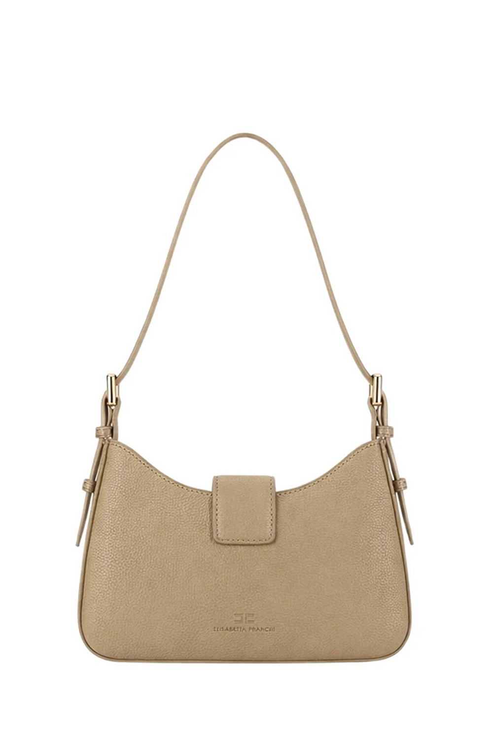 ELISABETTA FRANCHI Elisabetta Franchi Schoudertas met gouden logo detail argilla / TAUPE