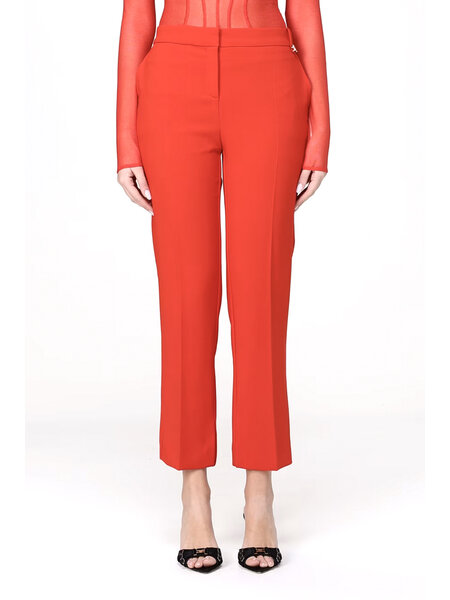 ELISABETTA FRANCHI Elisabetta Franchi slim-fit pants with logo on belt loop LACCA / RED