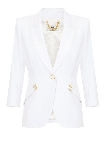 ELISABETTA FRANCHI Elisabetta Franchi blazer with double logo detail WHITE