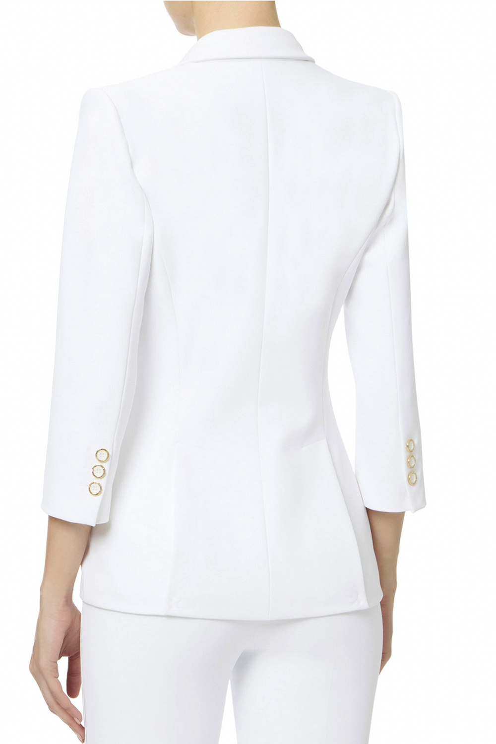 ELISABETTA FRANCHI Elisabetta Franchi colbert met dubbele logo detail WIT