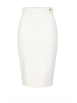 ELISABETTA FRANCHI Elisabetta Franchi rok met logo detail WIT