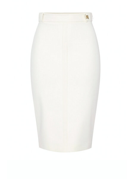 ELISABETTA FRANCHI Elisabetta Franchi skirt with logo detail WHITE