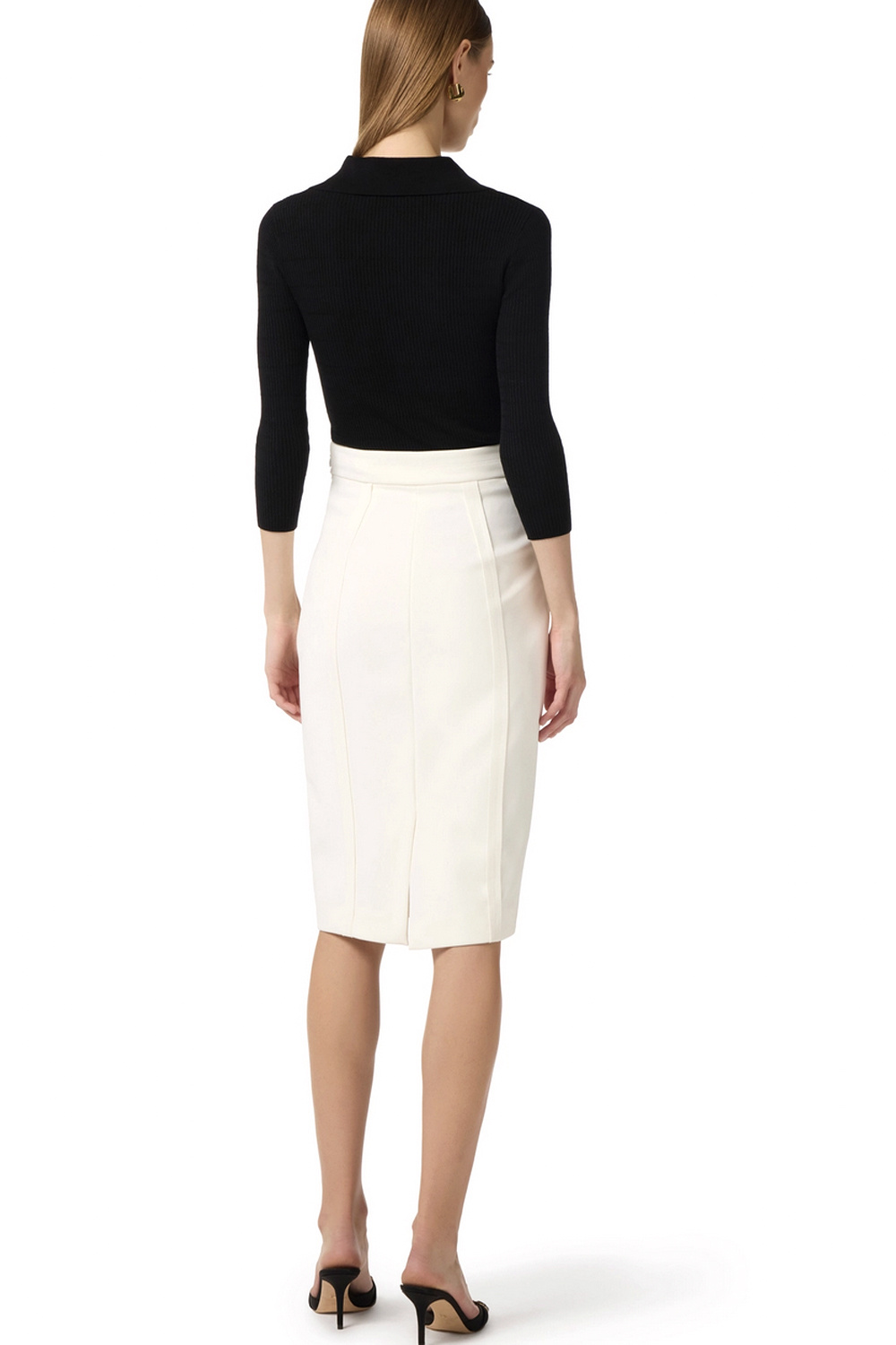 ELISABETTA FRANCHI Elisabetta Franchi rok met logo detail WIT