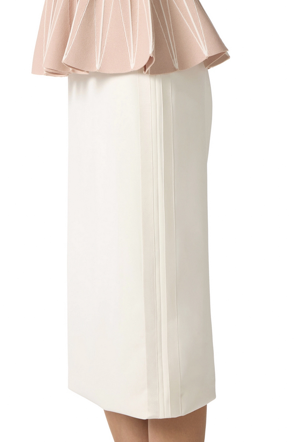 ELISABETTA FRANCHI Elisabetta franchi rok met split aan een zijde WIT