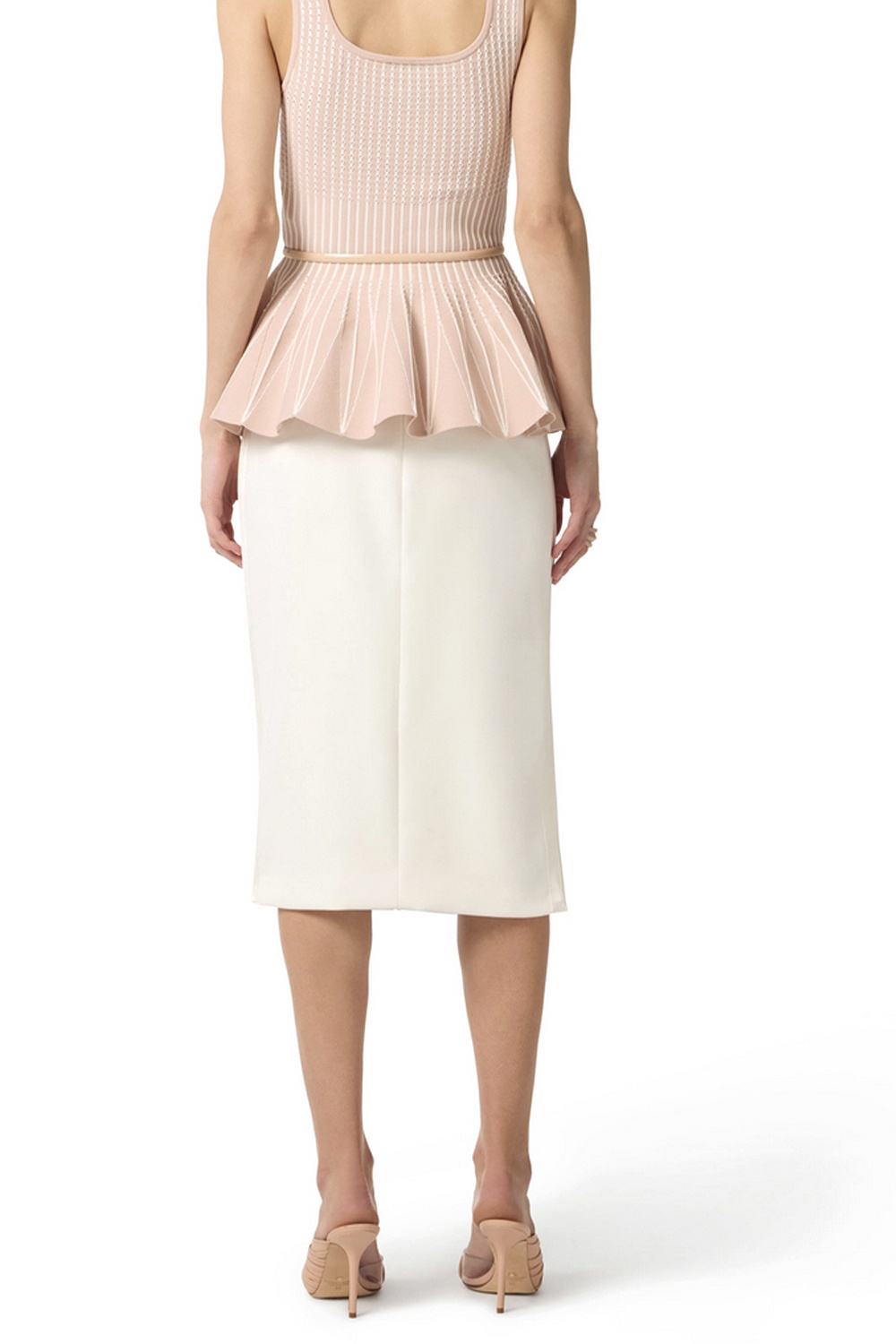 ELISABETTA FRANCHI Elisabetta franchi rok met split aan een zijde WIT