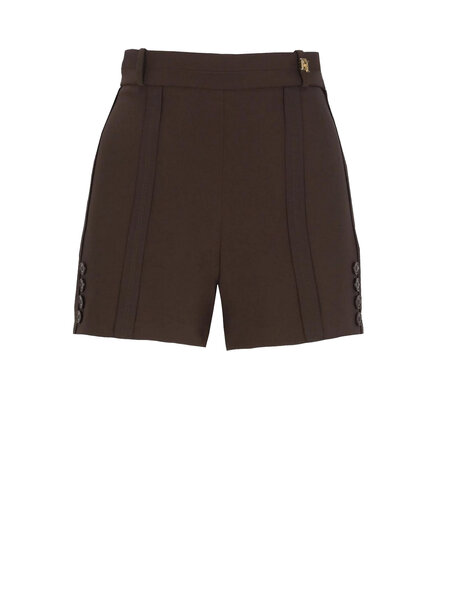 ELISABETTA FRANCHI Elisabetta Franchi shorts with logo detail on right side cocoa / BROWN