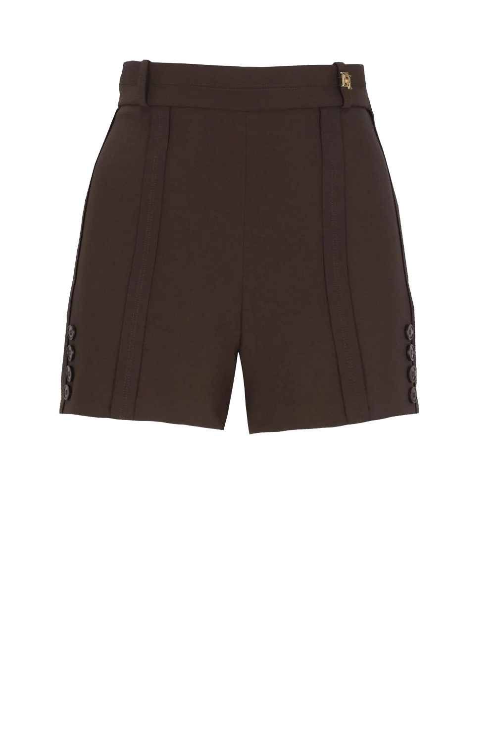 ELISABETTA FRANCHI Elisabetta Franchi shorts met logo detail aan rechterbies cacao / BRUIN