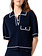 Fracomina Cropped polo top DARK BLUE