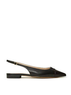 TWINSET Twinset Flat slingback with logo on the front BLACK