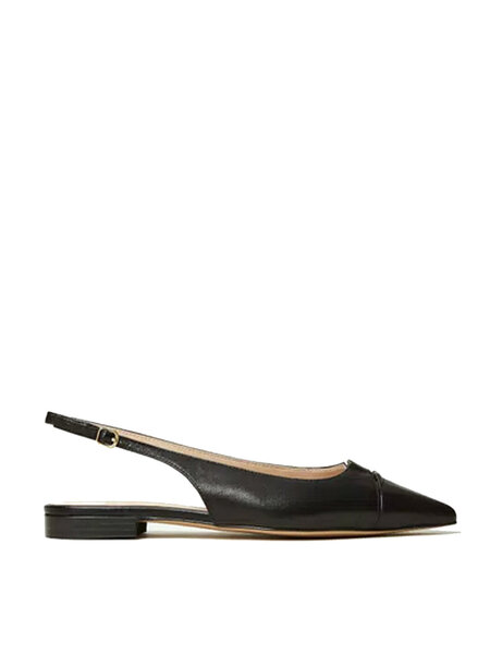 TWINSET Twinset Platte slingback ballerina met logo op voorzijde ZWART