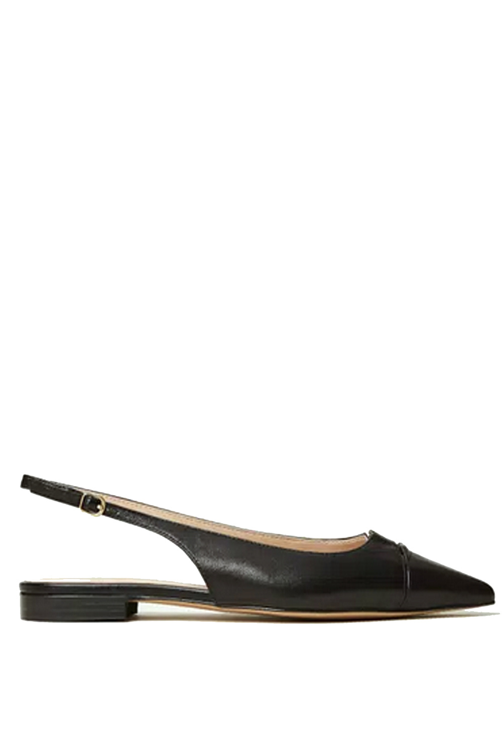 TWINSET Twinset Platte slingback ballerina met logo op voorzijde ZWART