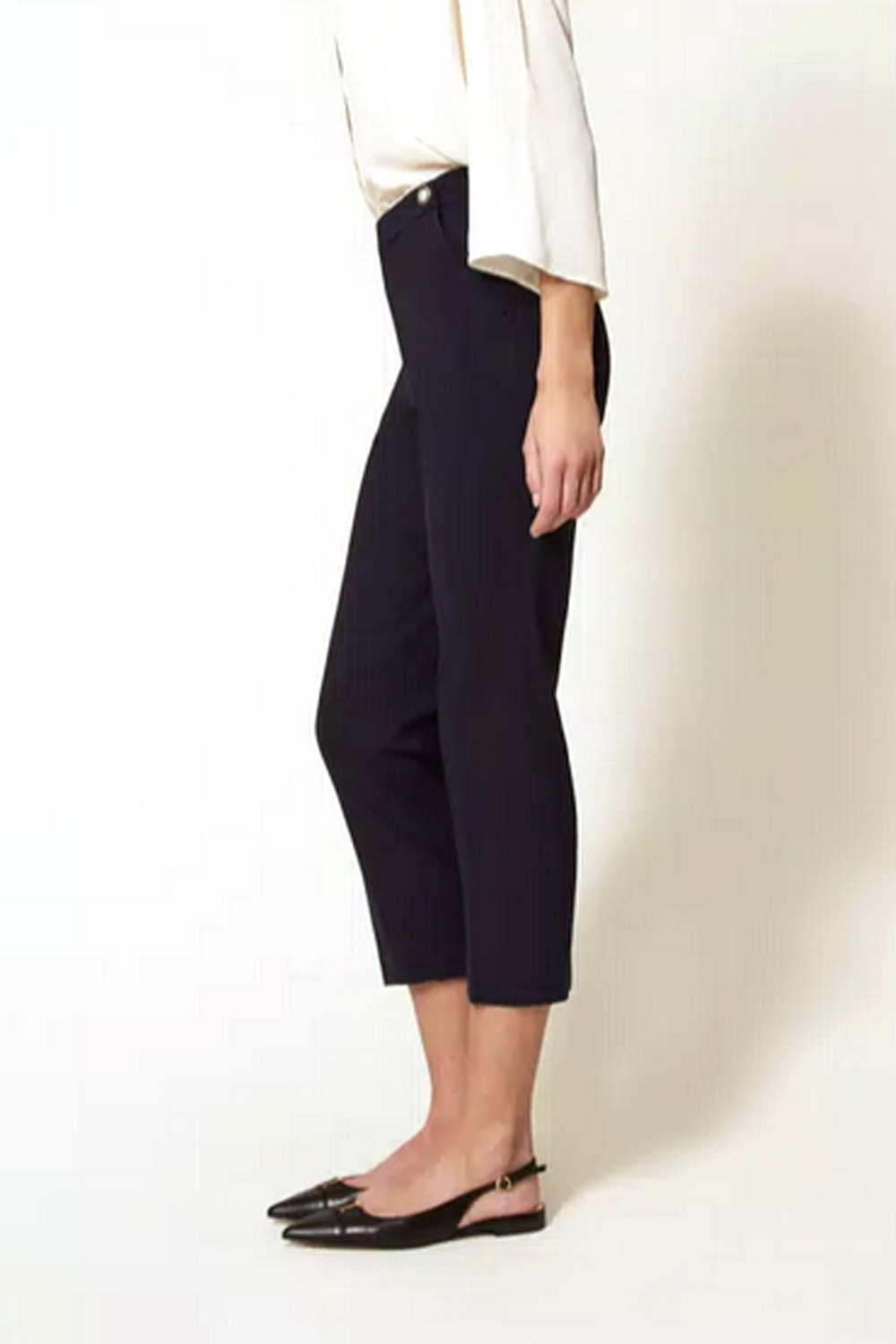 TWINSET Twinset Platte slingback ballerina met logo op voorzijde ZWART