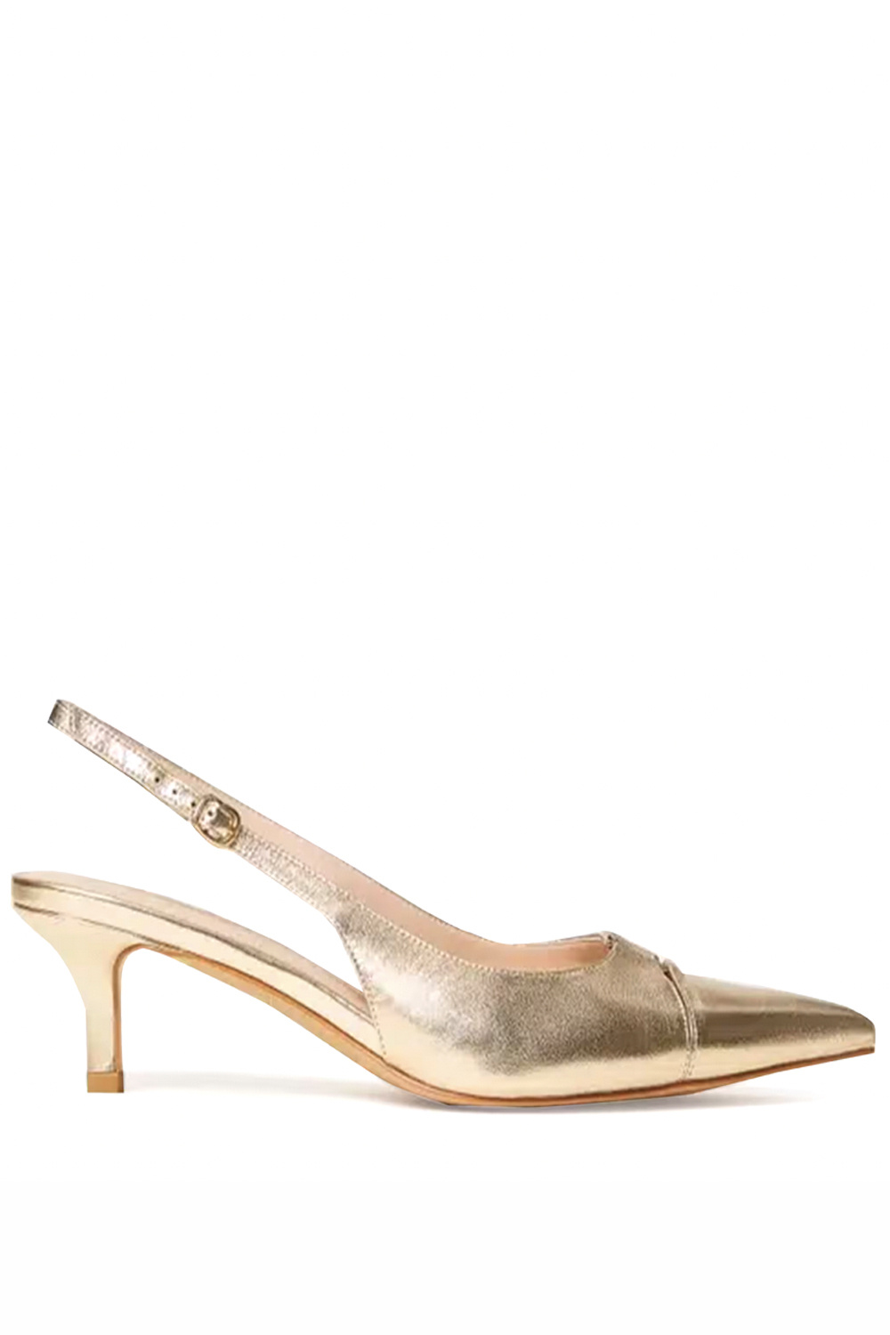 TWINSET Twinset Platte slingback met logo op voorzijde GOUD