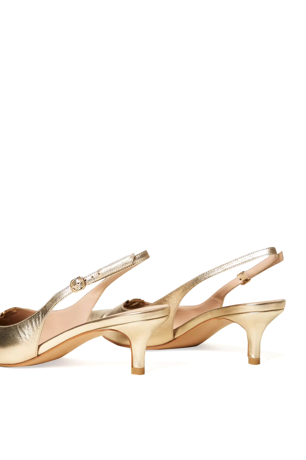 TWINSET Twinset Platte slingback met logo op voorzijde GOUD