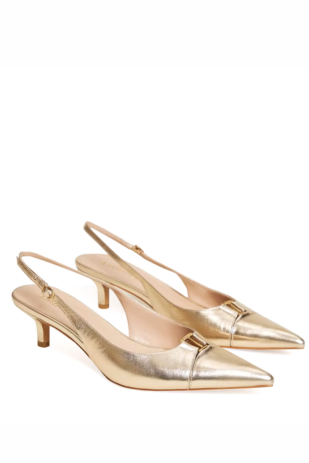TWINSET Twinset Platte slingback met logo op voorzijde GOUD