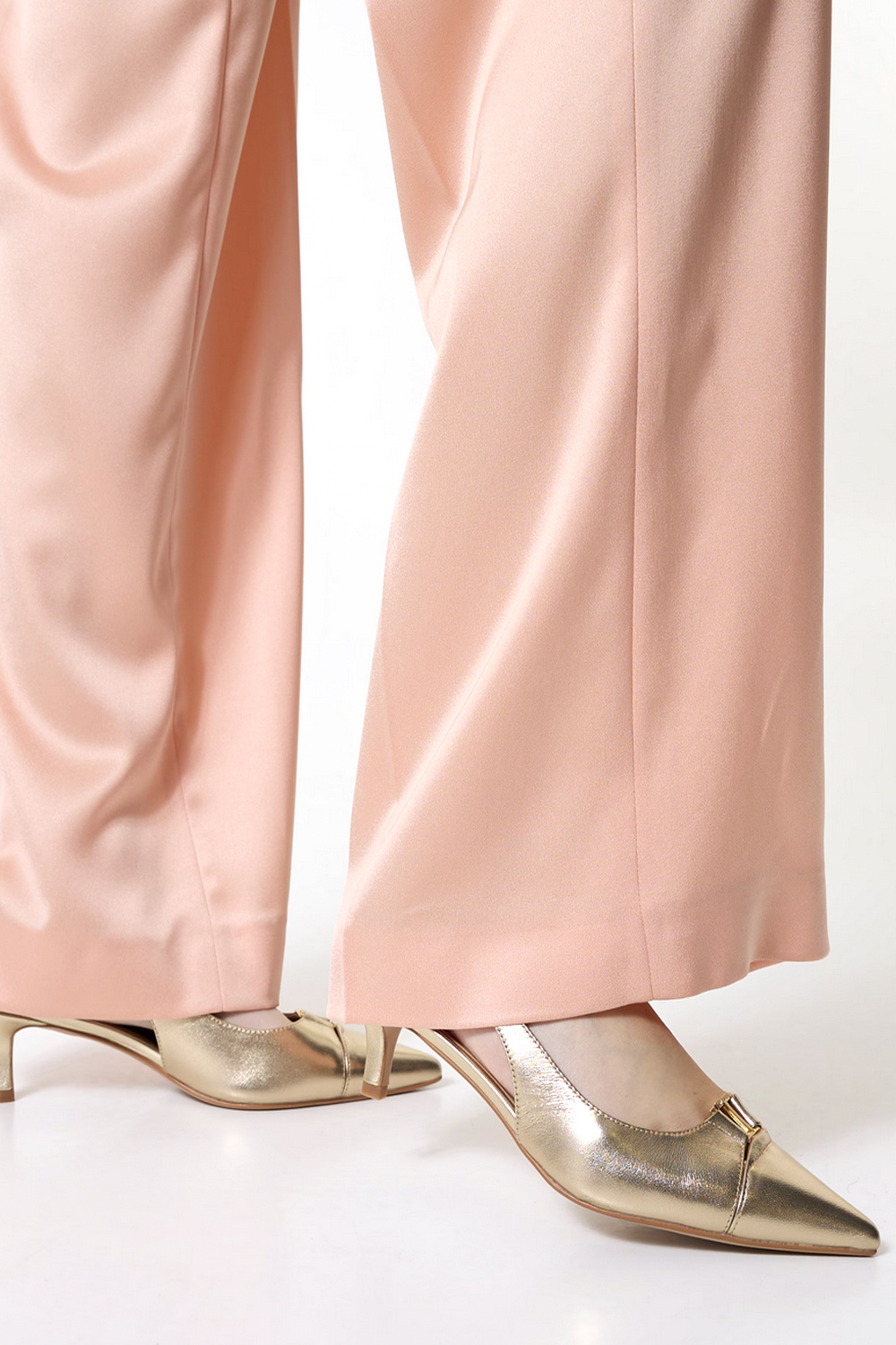 TWINSET Twinset Platte slingback met logo op voorzijde GOUD