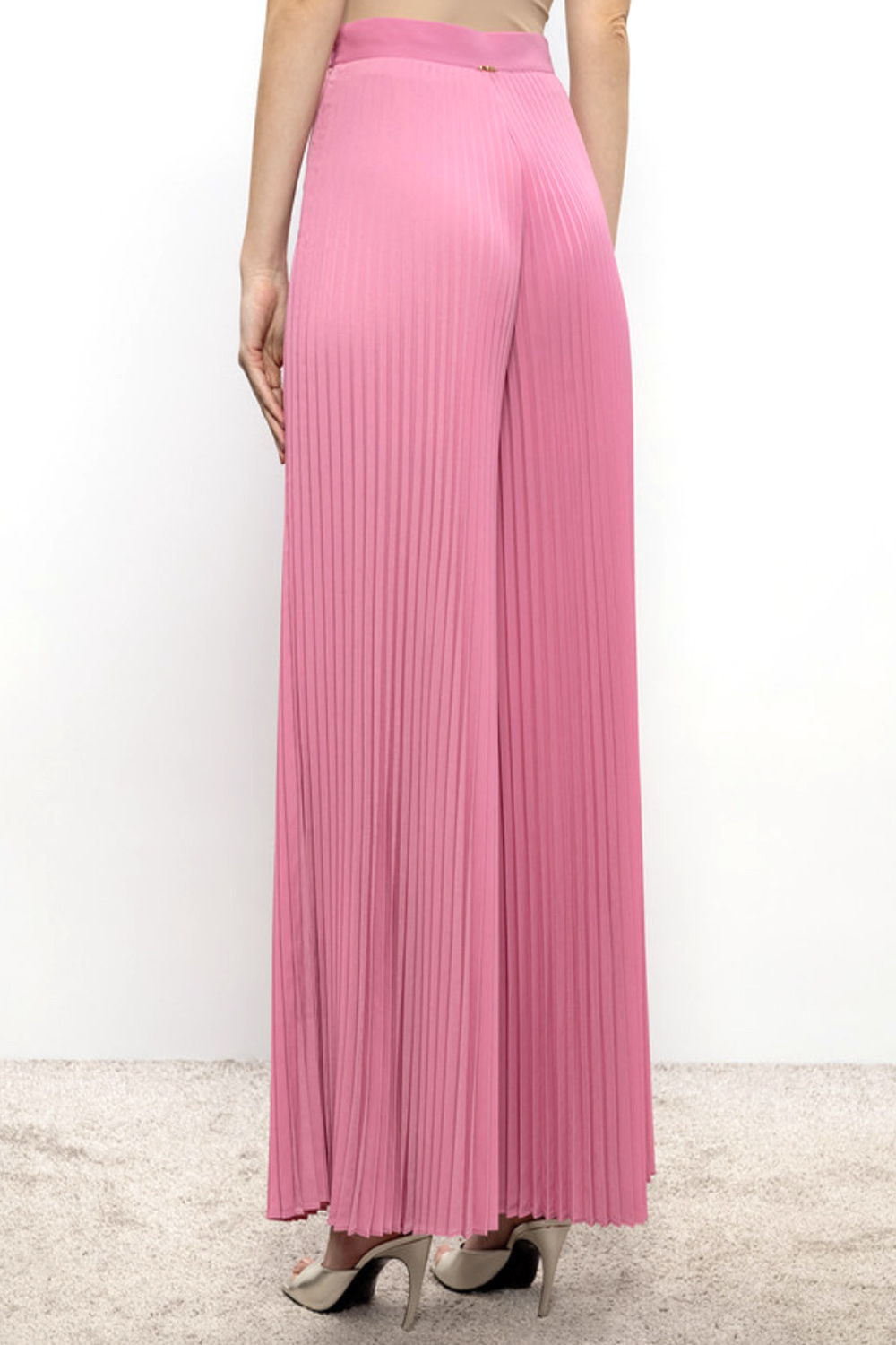 TWINSET Twinset Plissé-broek met wijde broekspijpen ROZE