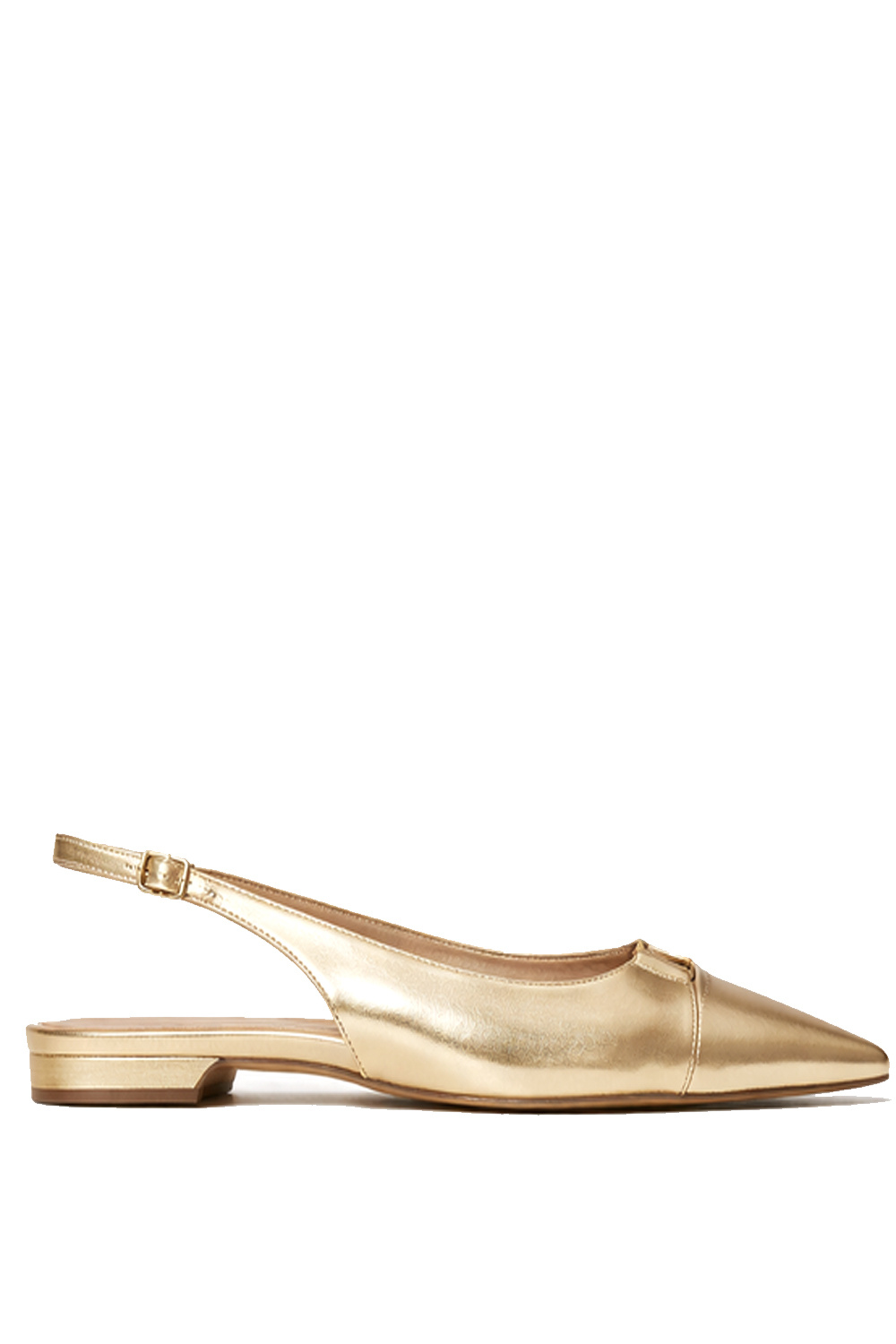 TWINSET Twinset Slingback met klein hakje en logo op voorzijde GOUD